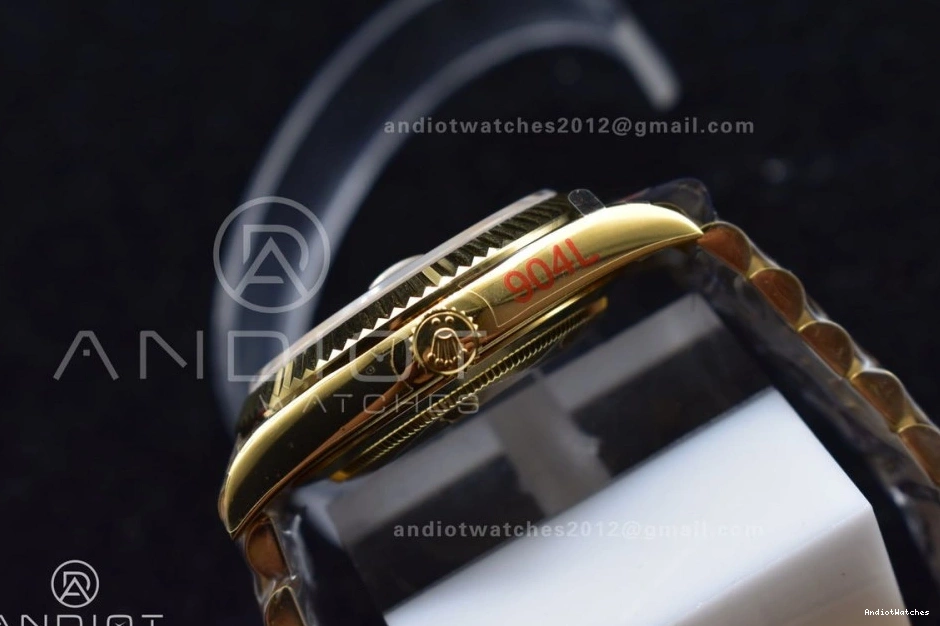 President 40 Affordable JDF Weight Gain Markers Bracelet Stick DayDate Steel YG A2836 904L V on YG Dial 731 0829